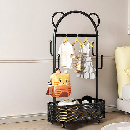 Contemporary Creative Bear-Shape Carbon Steel Iron Hall Tree 1-Basket For Entryway & Hallway