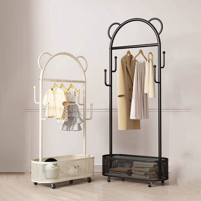 Contemporary Creative Bear-Shape Carbon Steel Iron Hall Tree 1-Basket For Entryway & Hallway