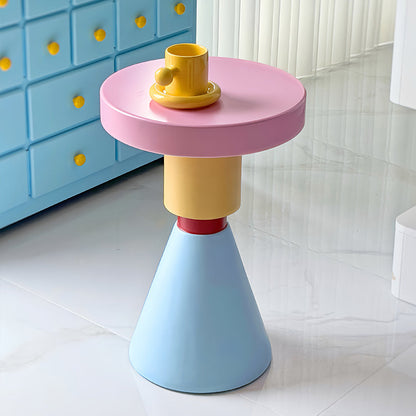Contemporary Creative Plywood Round Kids End Table 1-Tier For Living Room