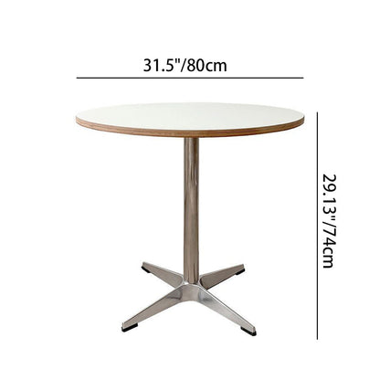 Modern Minimalist Plywood Stainless Steel Aluminum Round Dining Table 1-Tier For Dining Room & Kitchen