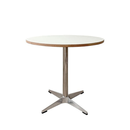 Modern Minimalist Plywood Stainless Steel Aluminum Round Dining Table 1-Tier For Dining Room & Kitchen