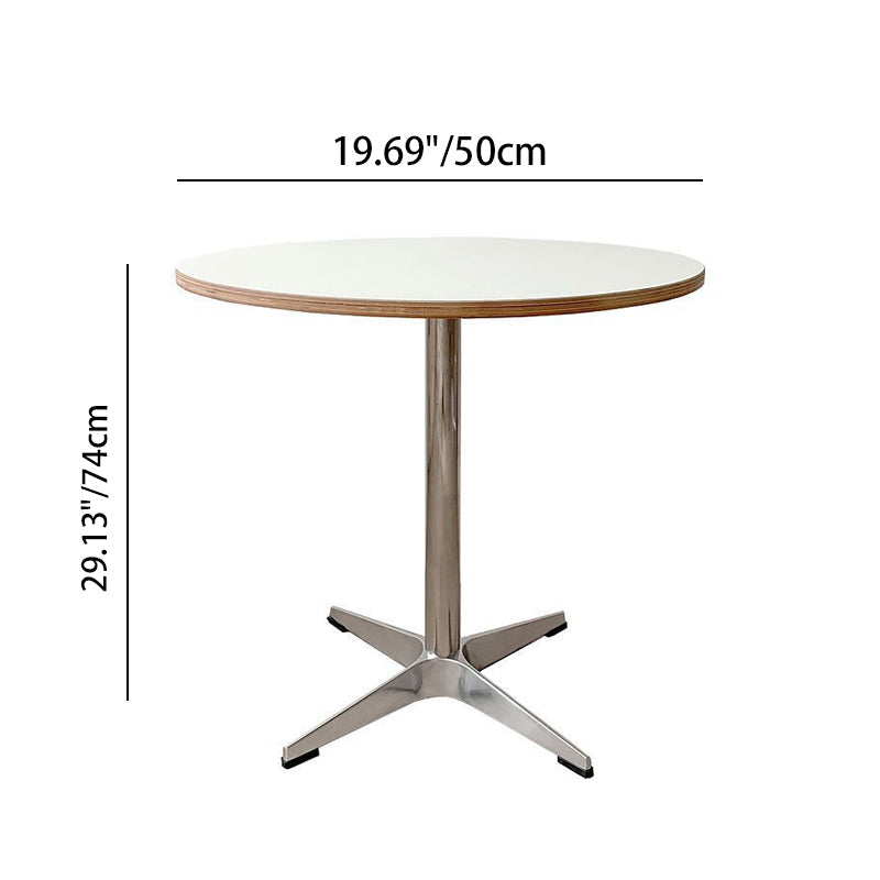Modern Minimalist Plywood Stainless Steel Aluminum Round Dining Table 1-Tier For Dining Room & Kitchen