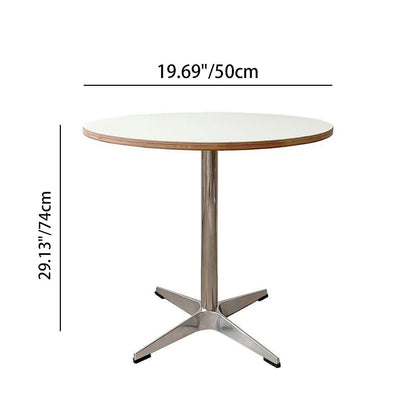 Modern Minimalist Plywood Stainless Steel Aluminum Round Dining Table 1-Tier For Dining Room & Kitchen
