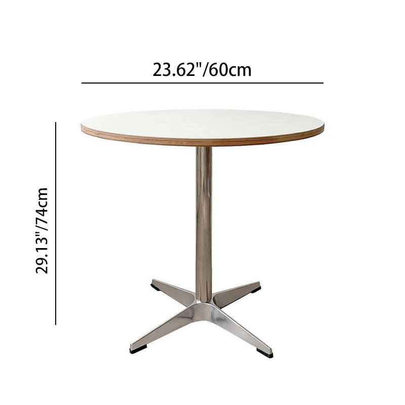 Modern Minimalist Plywood Stainless Steel Aluminum Round Dining Table 1-Tier For Dining Room & Kitchen