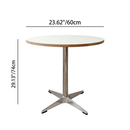 Modern Minimalist Plywood Stainless Steel Aluminum Round Dining Table 1-Tier For Dining Room & Kitchen