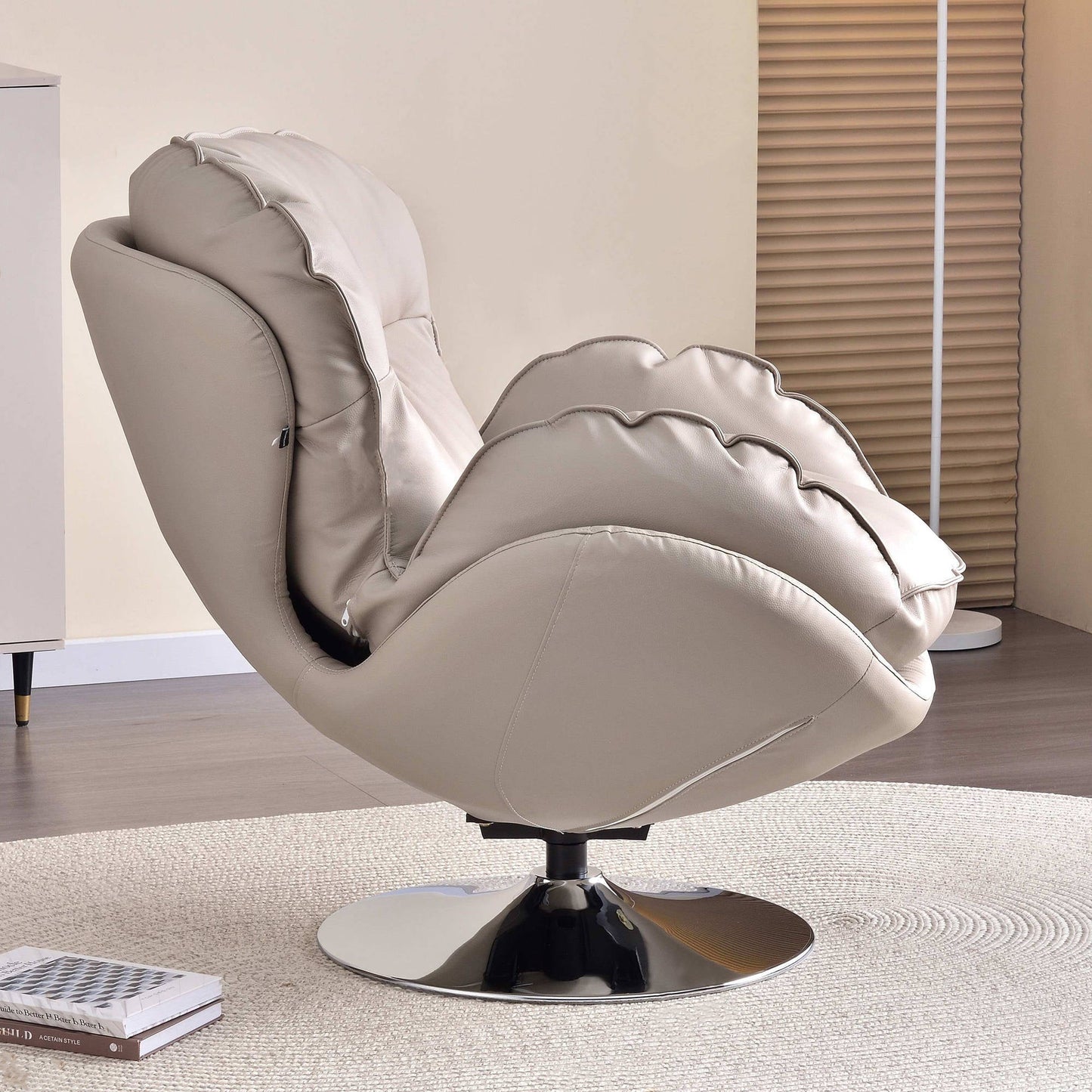 Modern Minimalist Rotatable Accent Chair - Ergonomic Comfort Chair Backrest Armrest For Living Room & Study