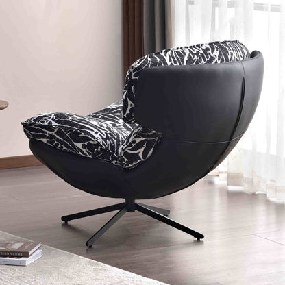 Traditional Rustic Detachable Design Accent Chair - Sturdy 360° Silent Rotation Leisure Chair For Living Room & Bedroom