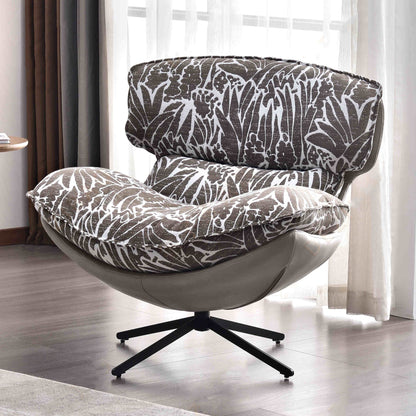 Traditional Rustic Detachable Design Accent Chair - Sturdy 360° Silent Rotation Leisure Chair For Living Room & Bedroom