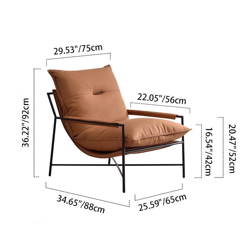 Edgy Industrial-Style Accent Chair - Multi-Scene Adaptable Backrest Armrest Chair For Living Room & Bedroom