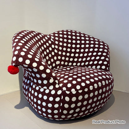 Nordic Heart Shaped Swivel Accent Chair - Friendly Fabric Lazy Lounge Chair For Living Room & Bedroom