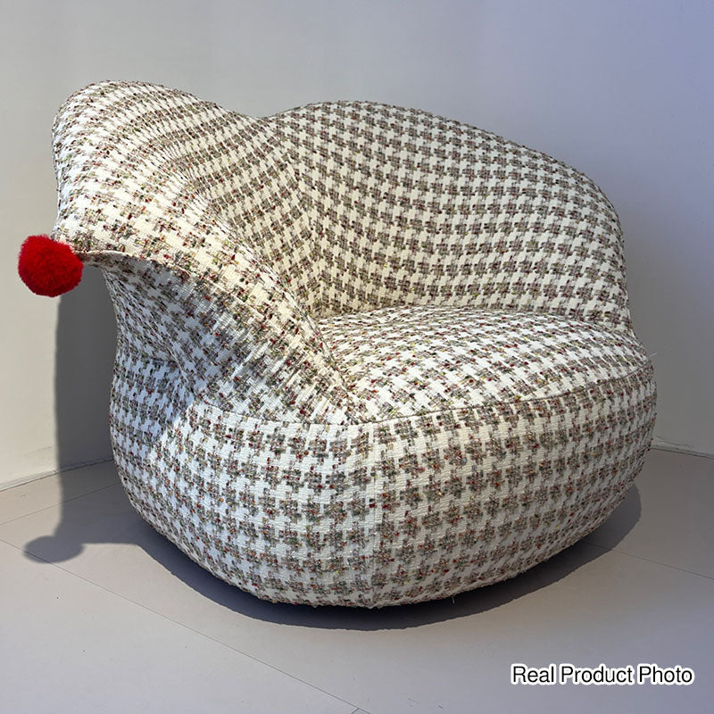 Nordic Heart Shaped Swivel Accent Chair - Friendly Fabric Lazy Lounge Chair For Living Room & Bedroom