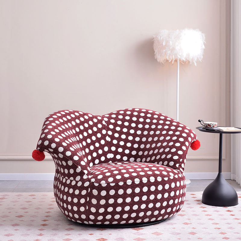 Nordic Heart Shaped Swivel Accent Chair - Friendly Fabric Lazy Lounge Chair For Living Room & Bedroom