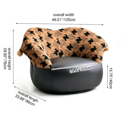 Nordic Heart Shaped Swivel Accent Chair - Friendly Fabric Lazy Lounge Chair For Living Room & Bedroom