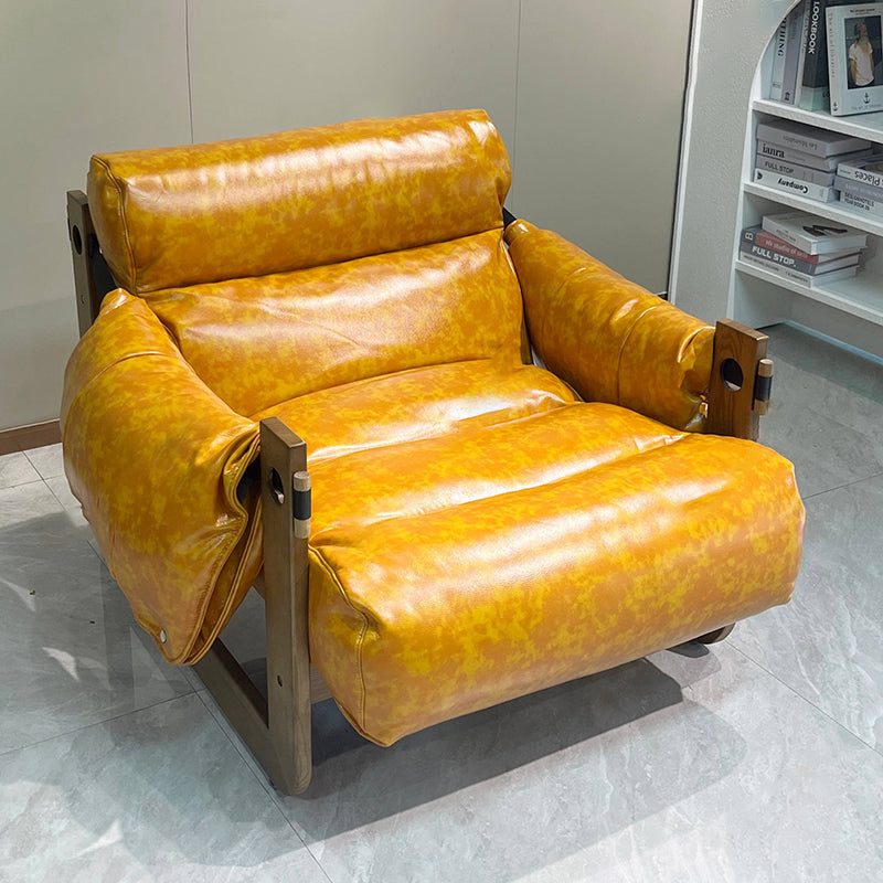 Traditional Vintage Accent Chair - Ash Or Oak Wood Frame Plush Cushion Armchair For Living Room