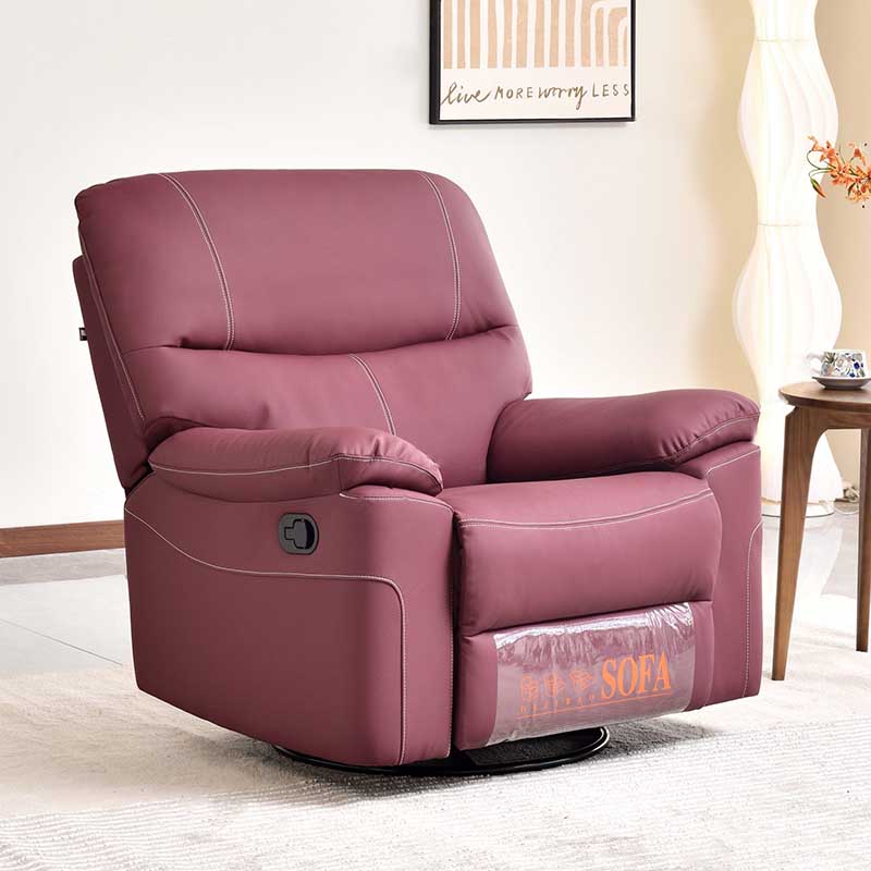 Contemporary Multi-Functional Swivel Armchair - Faux Leather Recliner Accent Chair For Living Room