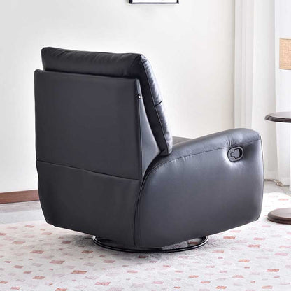 Contemporary Eco Leather Recliner Lounge Chair - 360° Swivel Manual Rocking Accent Chair For Living Room