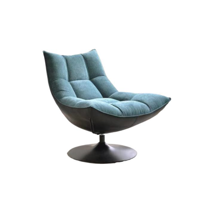 Modern Luxury Swivel Accent Chair - Chenille Fabric & Eco-Friendly Faux Leather Lounge Chair For Living Room & Bedroom