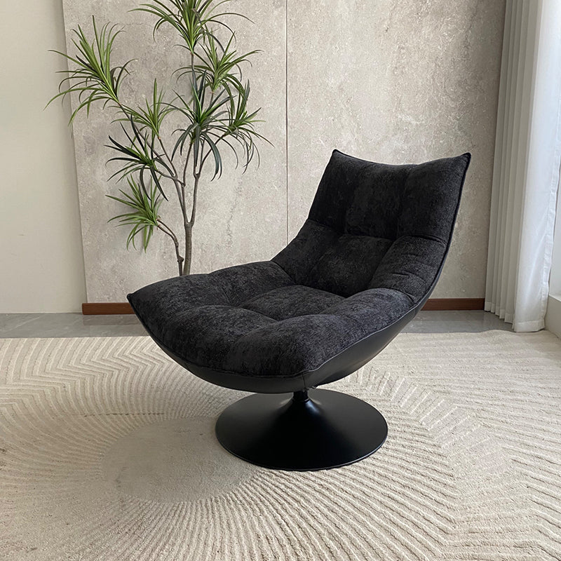 Modern Luxury Swivel Accent Chair - Chenille Fabric & Eco-Friendly Faux Leather Lounge Chair For Living Room & Bedroom