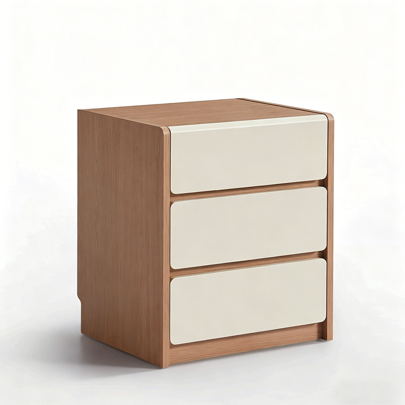 Traditional Rustic 3-Drawer Nightstand - E0 Grade MDF Drawer Bedside Table For Bedroom