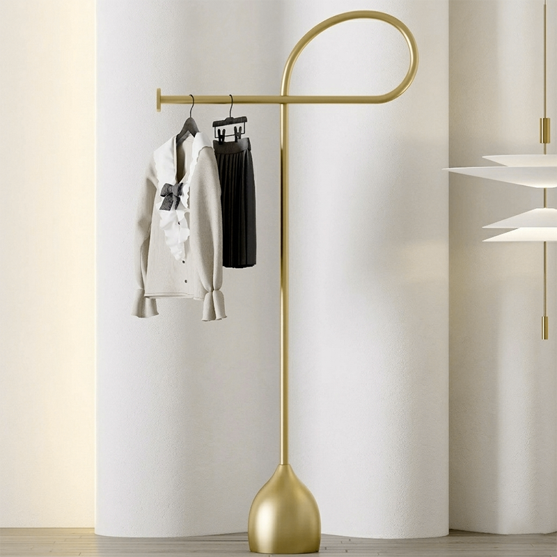 Modern Minimalist Carbon Steel Linear Freestanding Hall Tree For Living Room & Bedroom