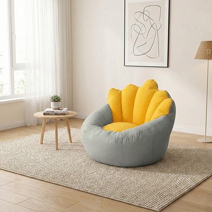 Contemporary Creative EPS Beads Crown-Shaped Accent Chair With Backrest For Living Room & Bedroom