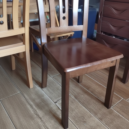 Traditional Chinese Solid Wood Dining Chair With Openwork Backrest For Dining Room