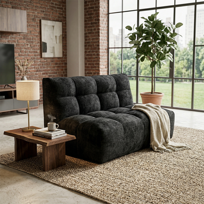 Modern Minimalist Chenille Compression Sofa - Frame-Free High Resilience Foam Portable Couch In Single & Loveseat Options For Living Room