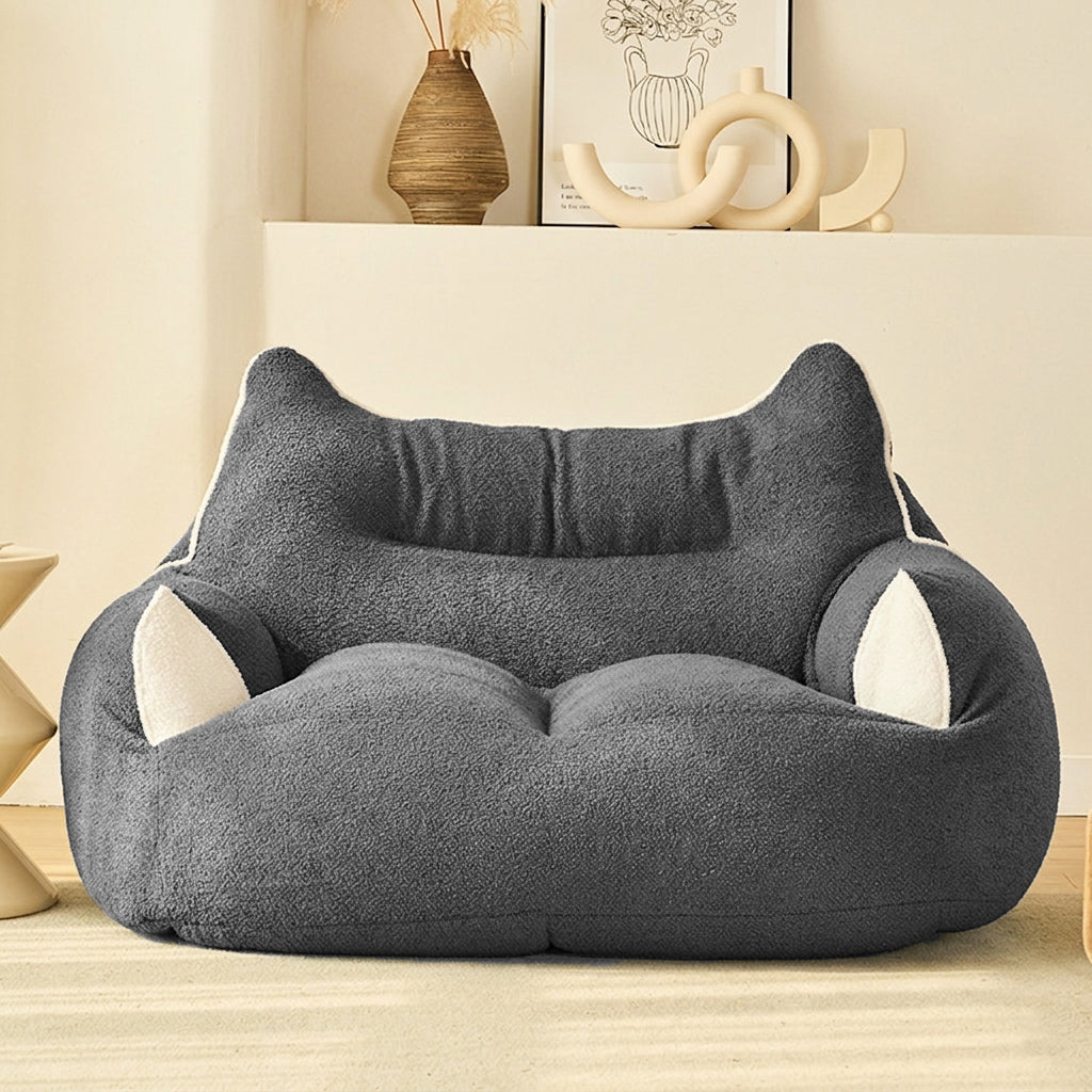 Contemporary Creative Teddy Fleece Fabric Animal Shaped Sofa Backrest Armrests For Living Room