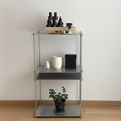Modern Minimalist Square Stainless Steel Stackable Display Rack 2-Tier For Living Room