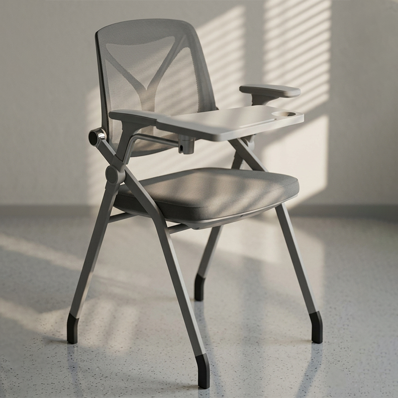 Multi-Function Adjustable Armrests & Foldable Design Desk Chair - Minimalist Office Chair With 180° Flip Desk & Ergonomic Support For Home Office