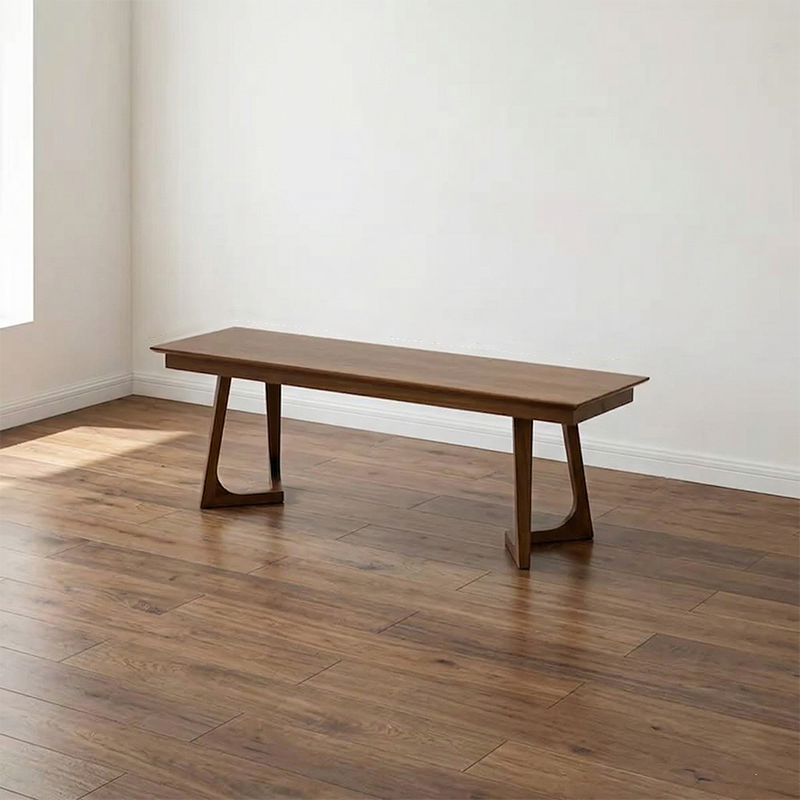Modern Minimalist Solid Wood & Plywood Rectangular Bench Durable Use For Dining Room