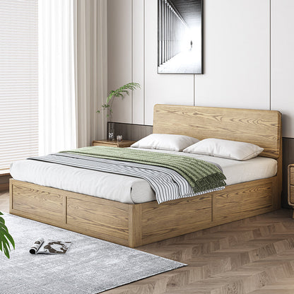 Versatile Minimalist Storage Bed Frame - All-Wood Lift-Top Design Bed For Bedroom