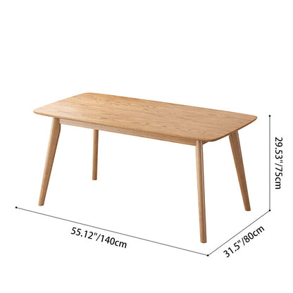 Traditional North American Ash Wood Dining Table Set - Rounded Edges 1 Tier Dining Table For Dining Room