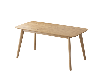 Traditional North American Ash Wood Dining Table Set - Rounded Edges 1 Tier Dining Table For Dining Room