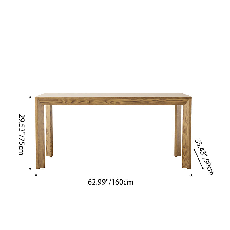 Traditional North American Ash Wood Dining Table Set - Square 1-Tier Dining Furniture For Dining Room