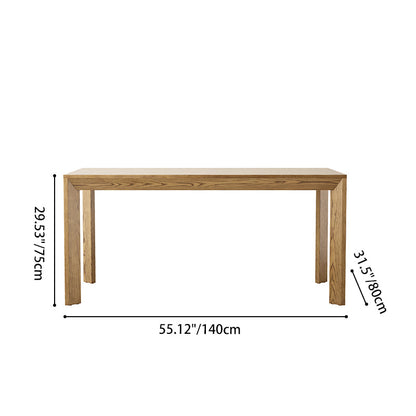 Traditional North American Ash Wood Dining Table - Rectangular Light Walnut Dining Desk For 6 Seats