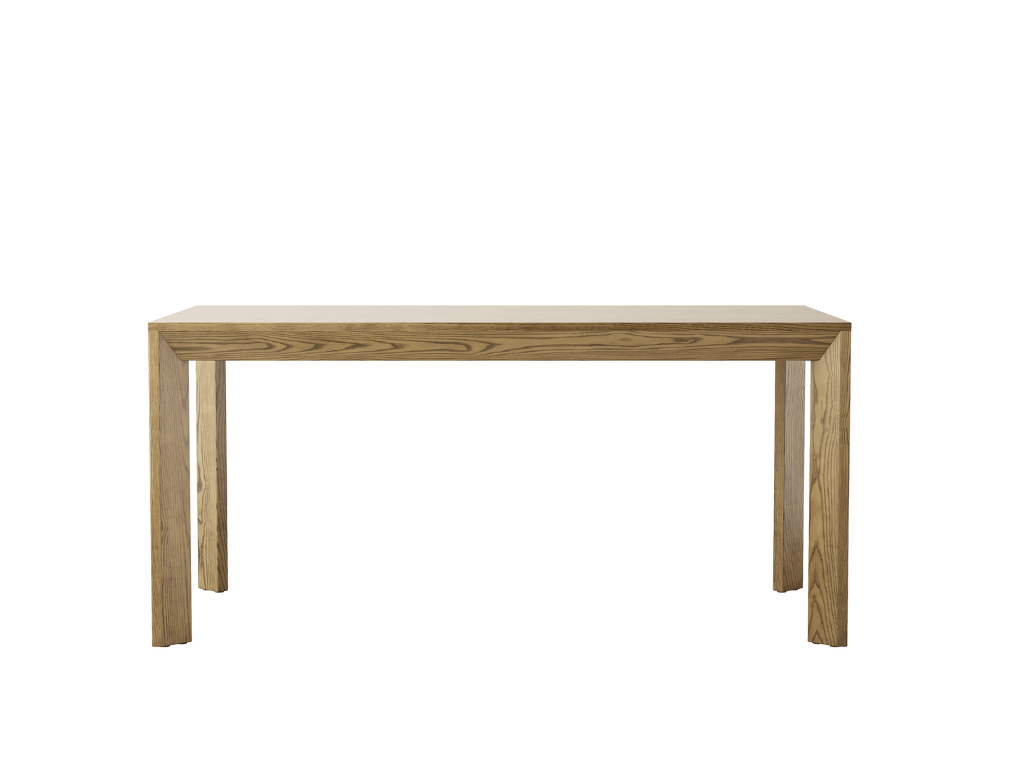 Traditional North American Ash Wood Dining Table - Rectangular Light Walnut Dining Desk For 6 Seats