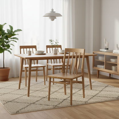 Traditional Chinese Curved Ergonomic Support Chair - North American Ash Wood Dining Chair For Dinning Room