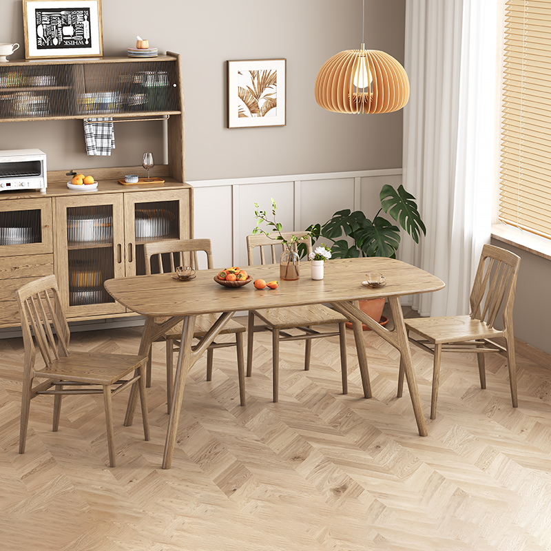 Traditional Chinese Curved Ergonomic Support Chair - North American Ash Wood Dining Chair For Dinning Room