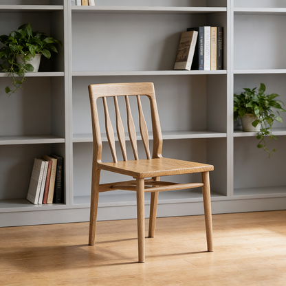 Traditional Chinese Curved Ergonomic Support Chair - North American Ash Wood Dining Chair For Dinning Room