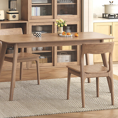 Traditional North American Ash Wood Chair - Smooth Curved Seat Sculpted Back Dining Chair For Dining Room