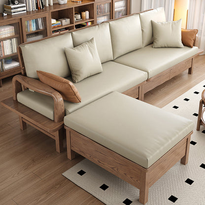 Traditional Sectional Sofa With Hidden Storage - North American Ash Wood Accent Chair For Living Room