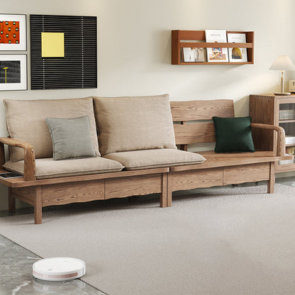 Traditional Sectional Sofa With Hidden Storage - North American Ash Wood Accent Chair For Living Room