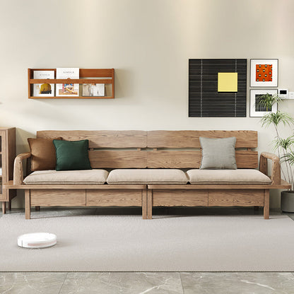 Traditional Sectional Sofa With Hidden Storage - North American Ash Wood Accent Chair For Living Room