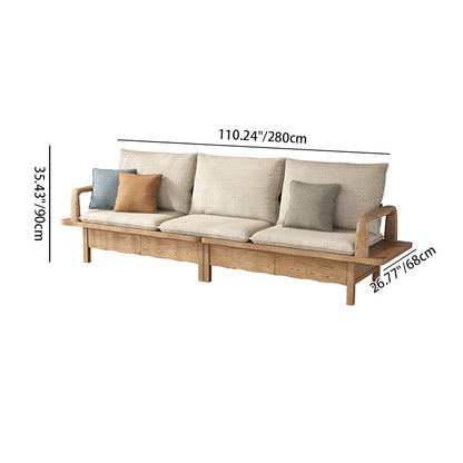 Traditional Sectional Sofa With Hidden Storage - North American Ash Wood Accent Chair For Living Room