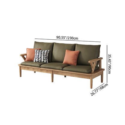 Traditional North American Ash Wood Sofa - Soft High-Resilience Cushions Accent Chair For Living Room
