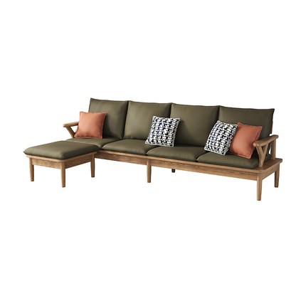 Traditional North American Ash Wood Sofa - Soft High-Resilience Cushions Accent Chair For Living Room