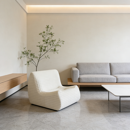 Modern Minimalist Fabric Sponge Accent Compressed Sofa - Space-Saving Lounge Chair For Living Room