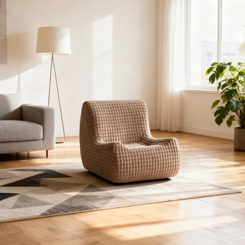 Modern Minimalist Fabric Sponge Accent Compressed Sofa - Space-Saving Lounge Chair For Living Room