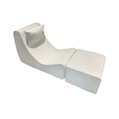 Modern Minimalist Compressed Sherpa Sofa - Wave-Shaped S-Curve Lounge Chair For Living Room